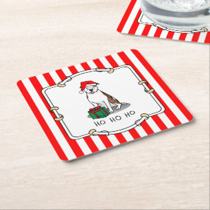 Posavasos Cuadrado De Papel Navidades Santa Pit Bull (izquierda romano le whit