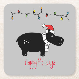 Posavasos Cuadrado De Papel Navidades singulares Hippo