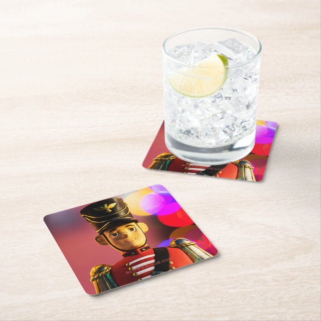 Posavasos Cuadrado De Papel Navidades soldado de juguete figurine SlipperyJoe  (In situ)