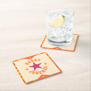 Posavasos Cuadrado De Papel Navidades tropicales de Merry Junemas