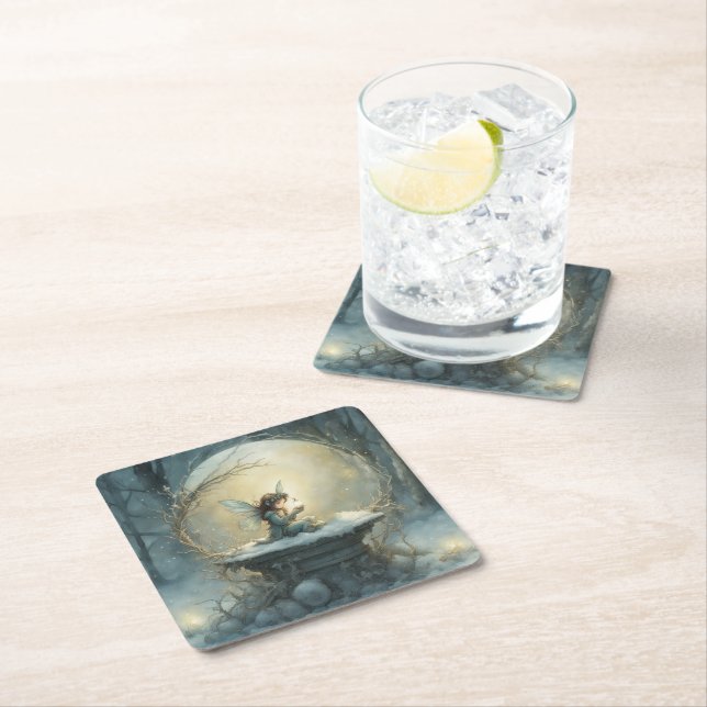 Posavasos Cuadrado De Papel Navidades Wish (In situ)