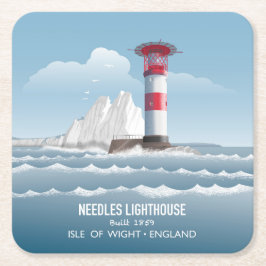 Posavasos Cuadrado De Papel Needles Lighthouse