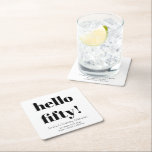 Posavasos Cuadrado De Papel Negrita Black and White Modern 50th Birthday Perso<br><div class="desc">Audaz esparadrapo de papel cuadrado Personalizado de cumpleaños 50 Black and White Modern</div>