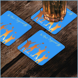 Posavasos Cuadrado De Papel Negrita Blue Modern Tech Graduation