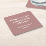 Posavasos Cuadrado De Papel Negrita Rosa Polvoriento Casamiento Retro Personal<br><div class="desc">Negrita Rosa Polvoriento Minimalista Caída Retro Simple Boda Personalizada Gracias Cuadrado Papel Reaster</div>
