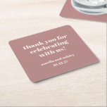 Posavasos Cuadrado De Papel Negrita Rosa Polvoriento Casamiento Retro Personal<br><div class="desc">Negrita Rosa Polvoriento Minimalista Caída Retro Simple Boda Personalizada Gracias Cuadrado Papel Reaster</div>
