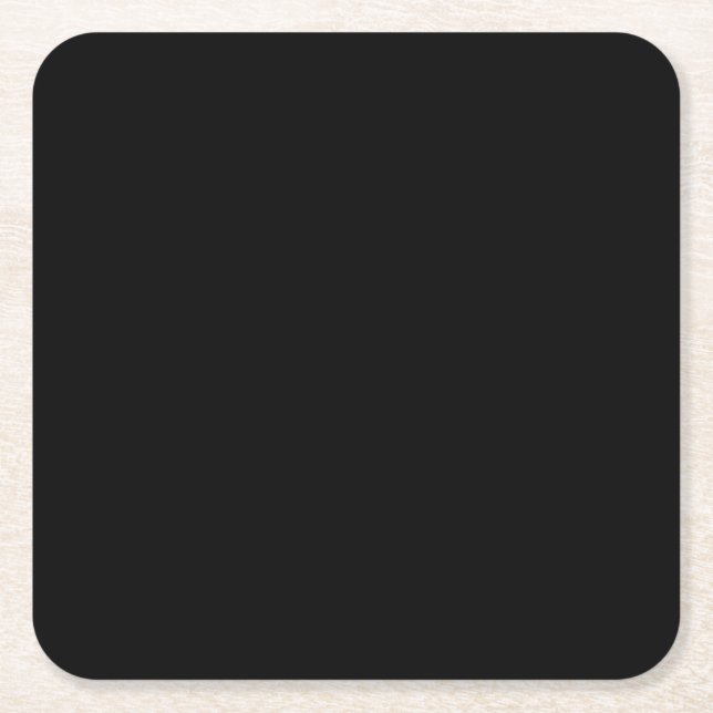 Posavasos Cuadrado De Papel Negro-negro, simplemente elegante (Anverso)