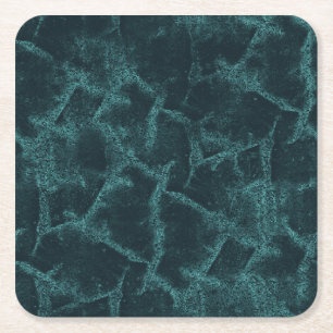 Posavasos Cuadrado De Papel Negro texturizado y turquesa