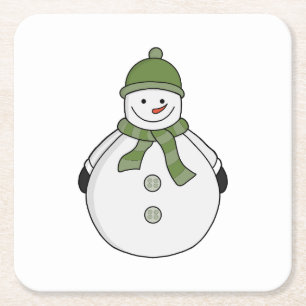 Posavasos Cuadrado De Papel Nevada fría