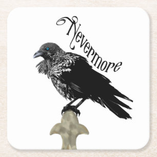 Posavasos Cuadrado De Papel Nevermore Raven