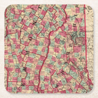 Posavasos Cuadrado De Papel New Hampshire y Vermont 2