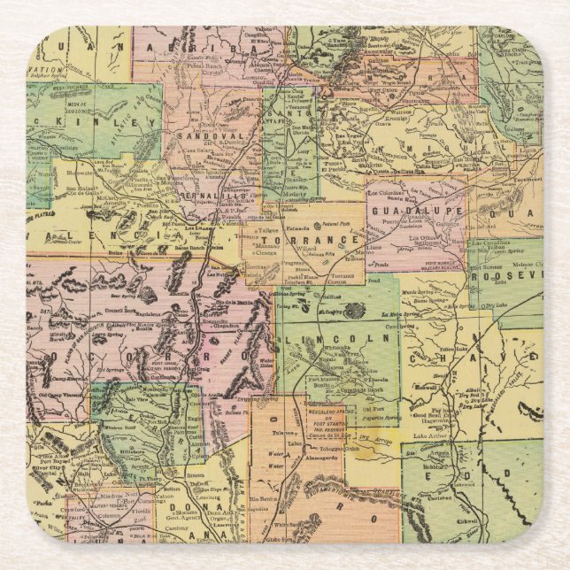 Posavasos Cuadrado De Papel New México (Anverso)