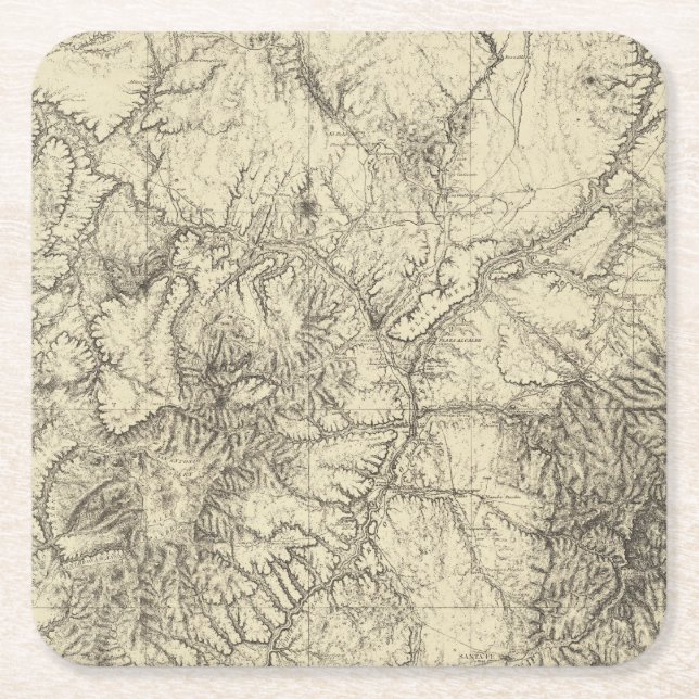 Posavasos Cuadrado De Papel New México norcentral (Anverso)