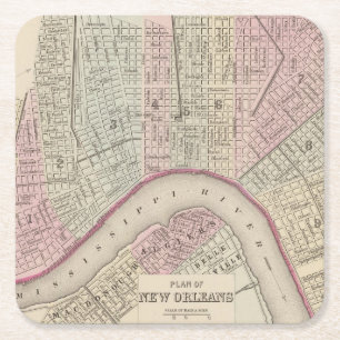 Posavasos Cuadrado De Papel New Orleans 3