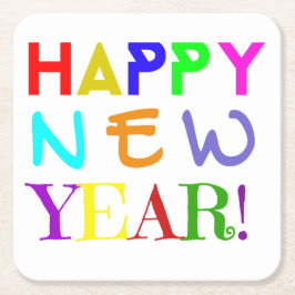 Posavasos Cuadrado De Papel New Year Paper Coasters Set