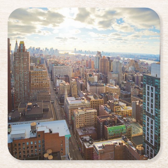 Posavasos Cuadrado De Papel New York City (Anverso)