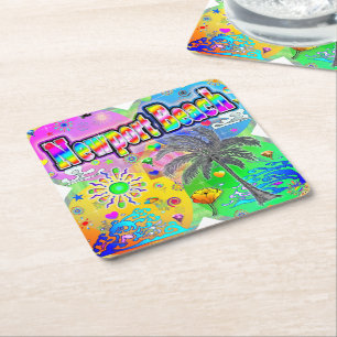 Posavasos Cuadrado De Papel Newport Beach Quadro Seasons Coaster