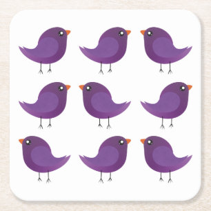 Posavasos Cuadrado De Papel Niños pajarito lindo
