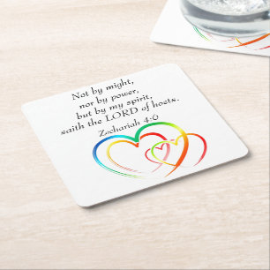 Posavasos Cuadrado De Papel No de Might - Zechariah 4:6