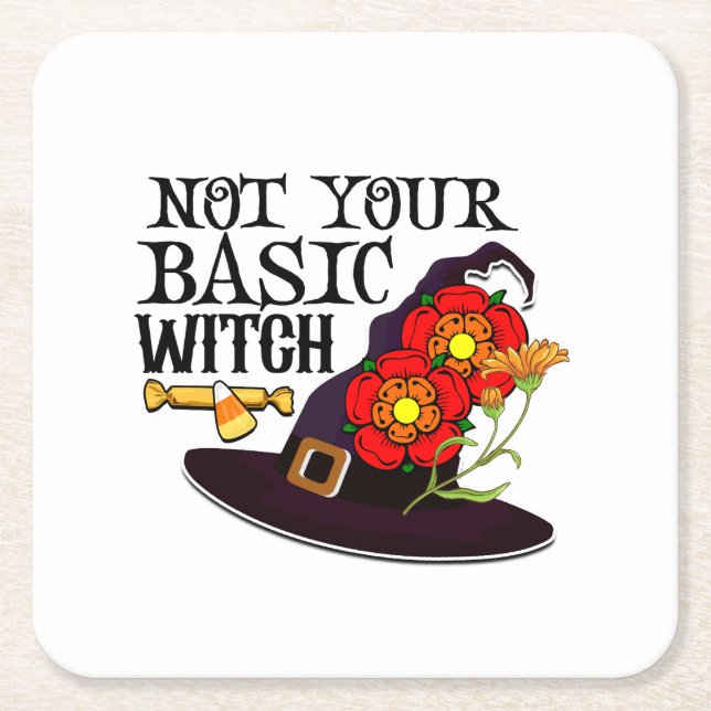 Posavasos Cuadrado De Papel No es tu bruja básica (Anverso)