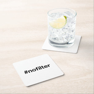 Posavasos Cuadrado De Papel NO FILTER Hashtag