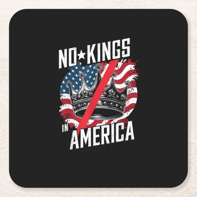Posavasos Cuadrado De Papel No Kings In America Court Ruling Protest Save (Anverso)