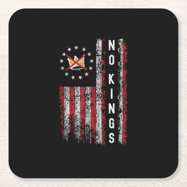 Posavasos Cuadrado De Papel No Kings In America Minimal Clean (Anverso)
