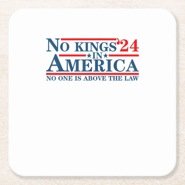 Posavasos Cuadrado De Papel No Kings In America Retro Classic (Anverso)