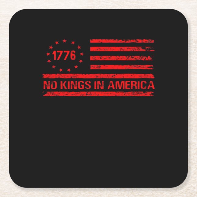 Posavasos Cuadrado De Papel No Kings In America United States Independence Cla (Anverso)
