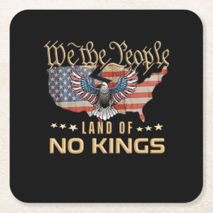 Posavasos Cuadrado De Papel No Kings In America We The People Estilo Creativo