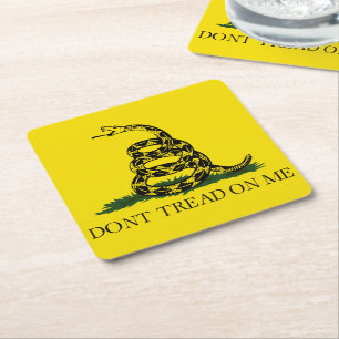 Posavasos Cuadrado De Papel No me enseñes la bandera de Gadsden
