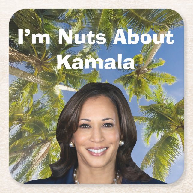 Posavasos Cuadrado De Papel No me gusta Kamala (Anverso)