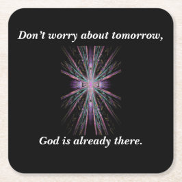 Posavasos Cuadrado De Papel No se preocupe la cruz de los prácticos de costa