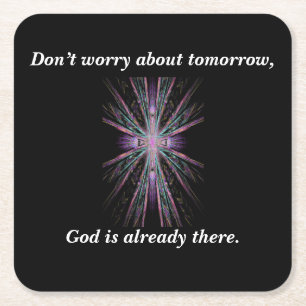 Posavasos Cuadrado De Papel No se preocupe la cruz de los prácticos de costa