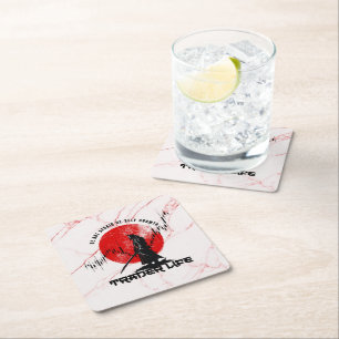 Posavasos Cuadrado De Papel No temas Motivación Samurai N Mármol
