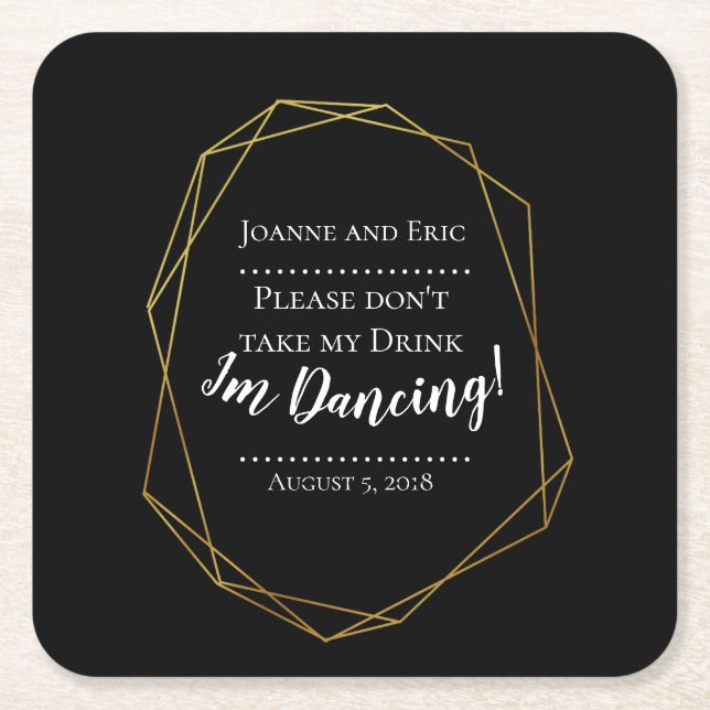 Posavasos Cuadrado De Papel No tomes mi bebida, estoy bailando una montaña rus (Anverso)