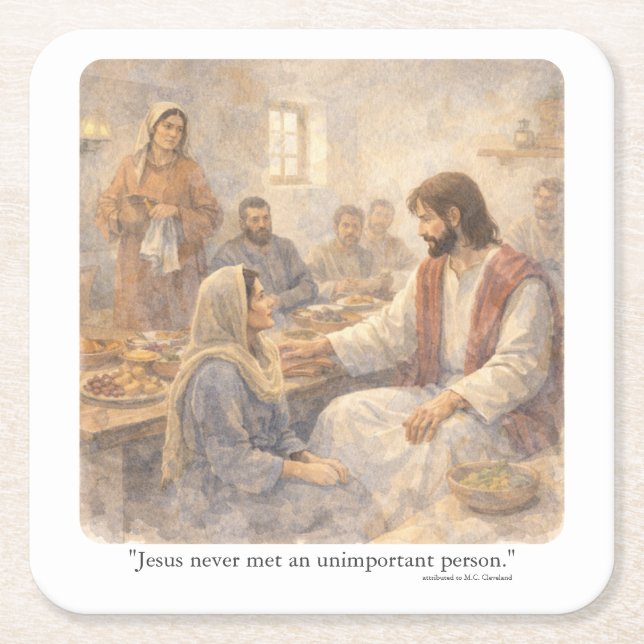 Posavasos Cuadrado De Papel No unimportant person (Anverso)