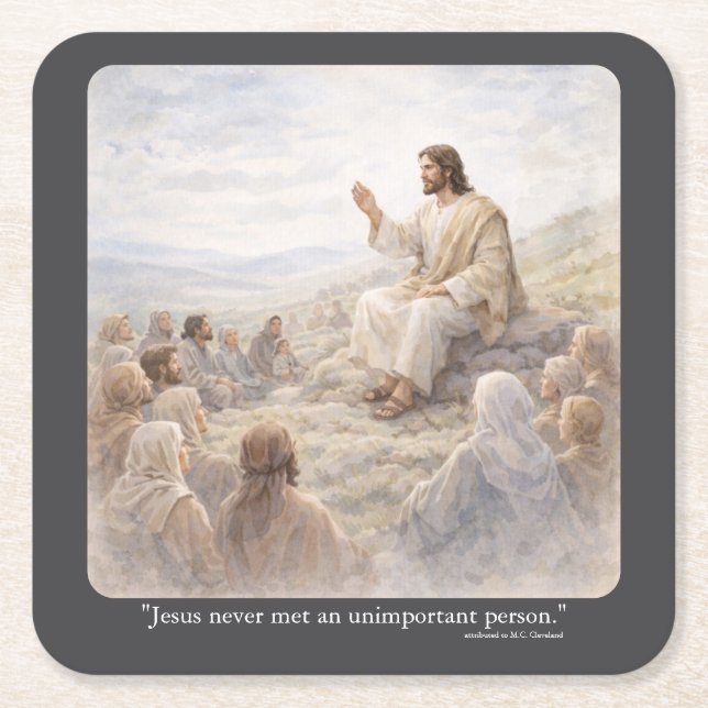 Posavasos Cuadrado De Papel No unimportant person (Anverso)