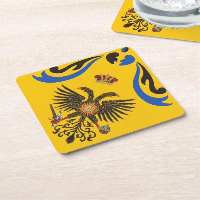 Posavasos Cuadrado De Papel Nobile Contrada dell'Aquila Palio di Siena (Águila (En perspectiva)