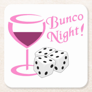 Posavasos Cuadrado De Papel Noche de Bunco