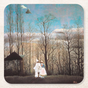 Posavasos Cuadrado De Papel Noche de Carnaval, Rousseau