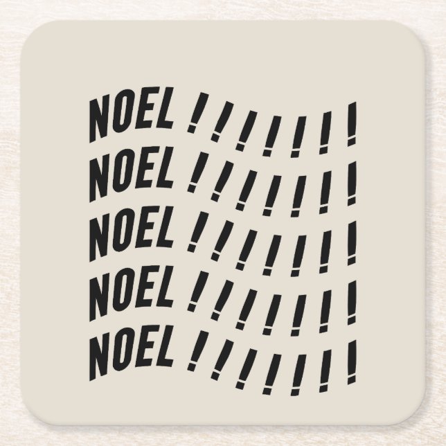 Posavasos Cuadrado De Papel Noel Typography (Anverso)