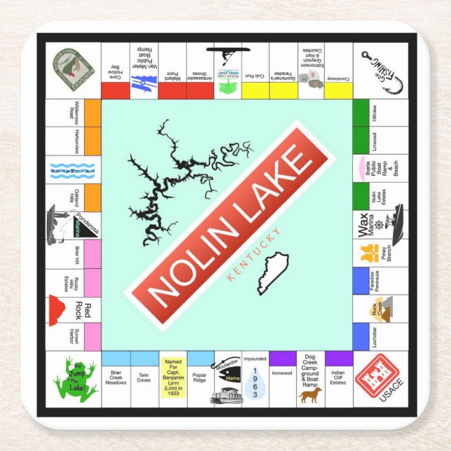 Posavasos Cuadrado De Papel Nolin Lake Coaster (Anverso)