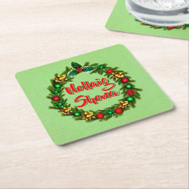 Posavasos Cuadrado De Papel Nollaig Irlandés Shona Feliz Navidad