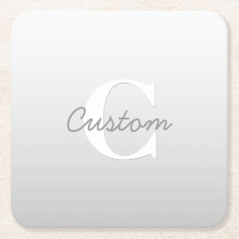 Posavasos Cuadrado De Papel Nombre cursivo u otro texto con monograma | Gradie