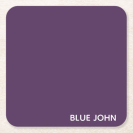 Posavasos Cuadrado De Papel Nombre de color azul violeta de John