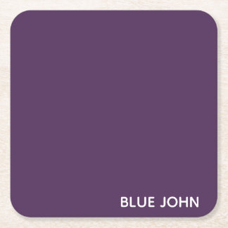 Posavasos Cuadrado De Papel Nombre de color azul violeta de John