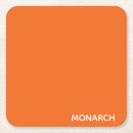 Posavasos Cuadrado De Papel Nombre de color de la naranja de mariposa monarca