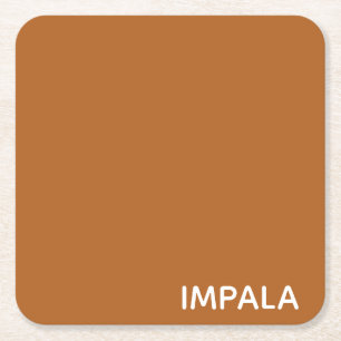 Posavasos Cuadrado De Papel Nombre de color marrón de Impala