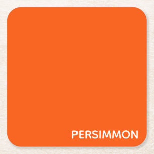 Posavasos Cuadrado De Papel Nombre de color rojo de Persimmon